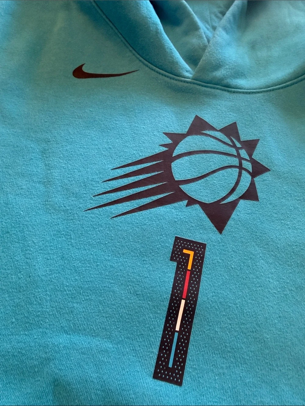 Nike NBA Youth Large 14/16 Turquoise Phoenix Suns Booker 1 Hooded Sweatshirt